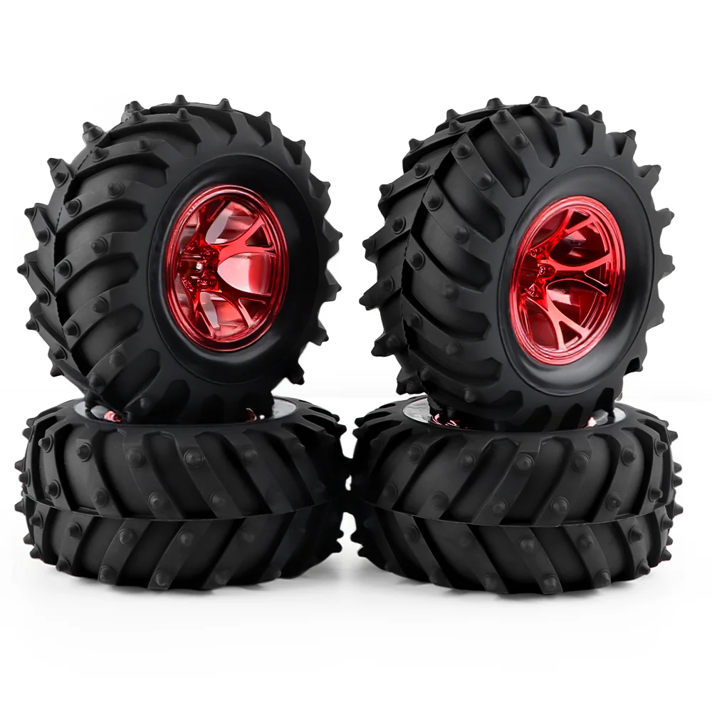 

GLOBACT 4,72 дюйма OD резиновые шины и пластиковый обод колеса 12 мм шестигранная ступица для 1/10 Off-Road Monster Truck 1/10 RC Car Замена аксессуаров