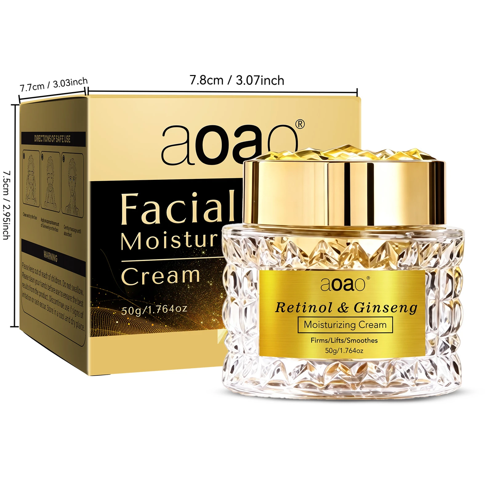 Firms&Smoothe Retinol Moisturizing Cream 50g – with Ginseng, Collagen & Niacinamide