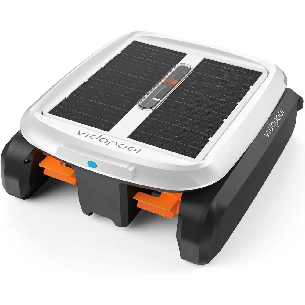 Limpiador robótico automático para espumadera de piscina, limpiador solar para superficies de piscina, modo dual con sensor de navegación continuo diurno y nocturno