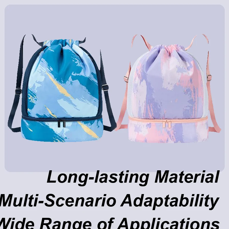 

Swim Bag Drawstring Backpack For Workout Multifunctional Drawstring Bag With Dry Wet Separation For Vacation Swimming Camping