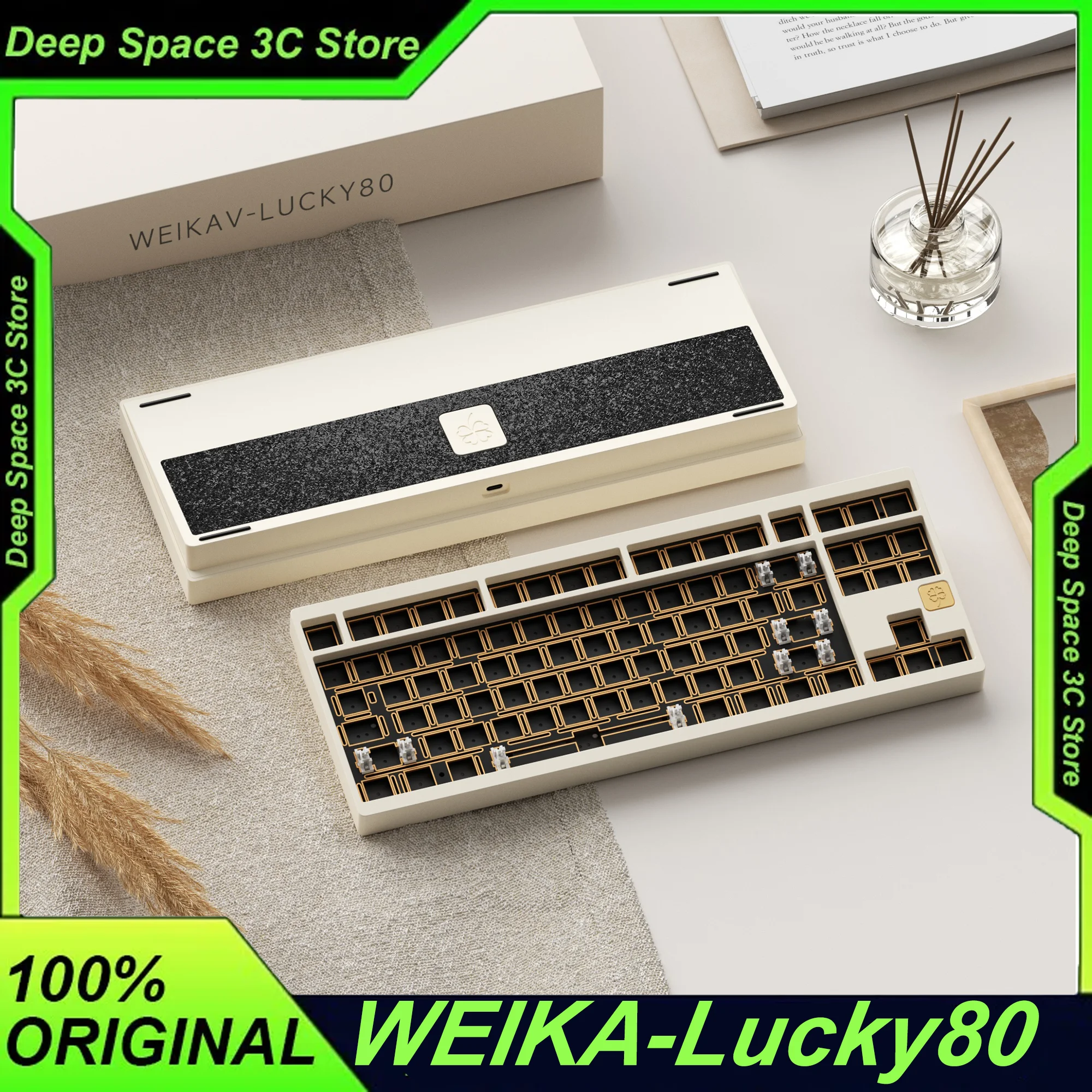 

Weikav Lucky80 Наборы механических клавиатур Трехрежимный беспроводной игровой комплект Алюминиевый сплав ПК Клавиатура для киберспорта Настроить подарки
