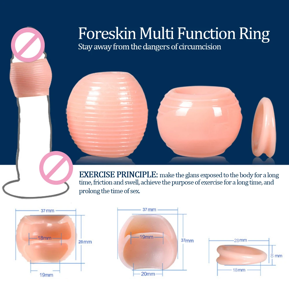 3 sztuk/zestaw męskie korekcja napletka w dzień i w nocy pierścienie na penisa męskie zabawki erotyczne opóźniają wytrysk mężczyzn urządzenie