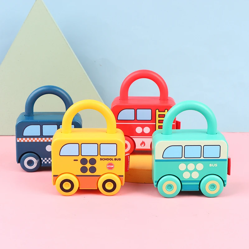 1 Pc Random Color Kids Learning Locks with Keys Educational Numbers Matching Counting Car Toys