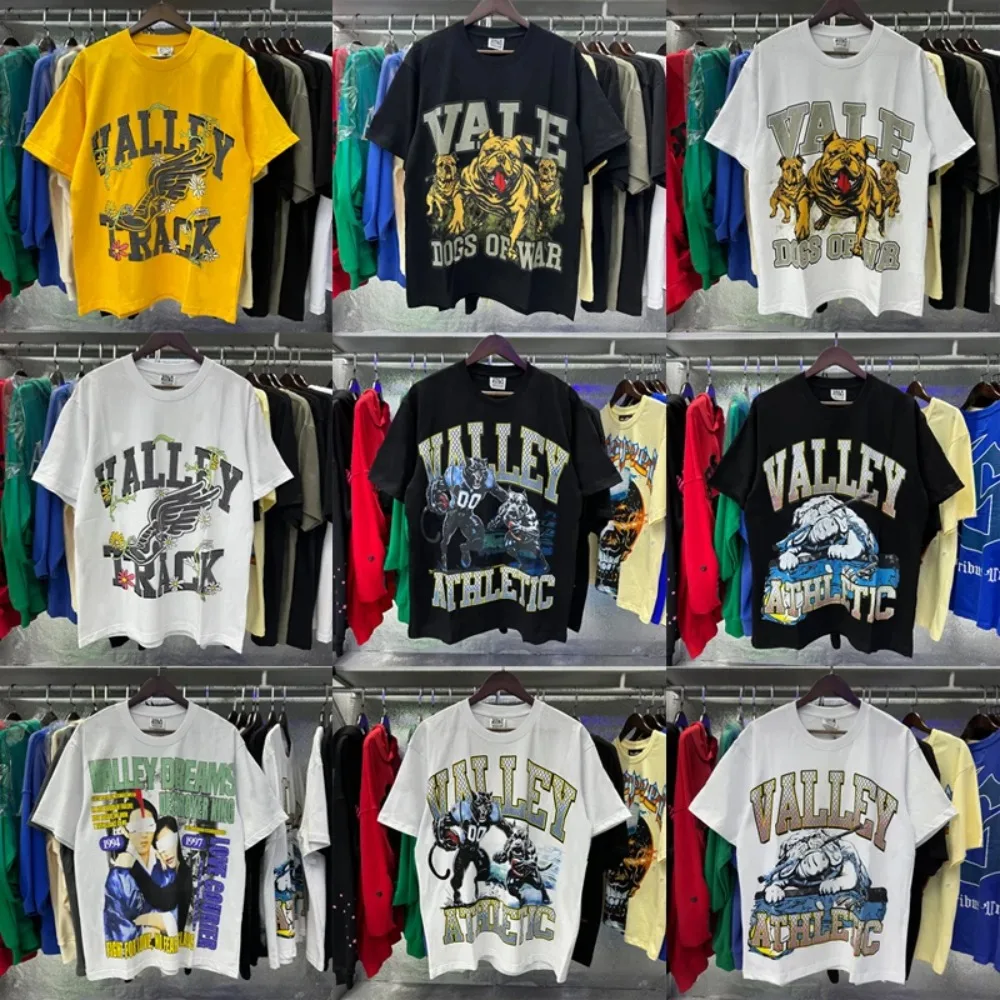 

2025 One Day Shipped Out Various Styles Fashion Print Hot Drill VALLEY Short Sleeve T-shirt Men Fashion Clothing Tees Real
