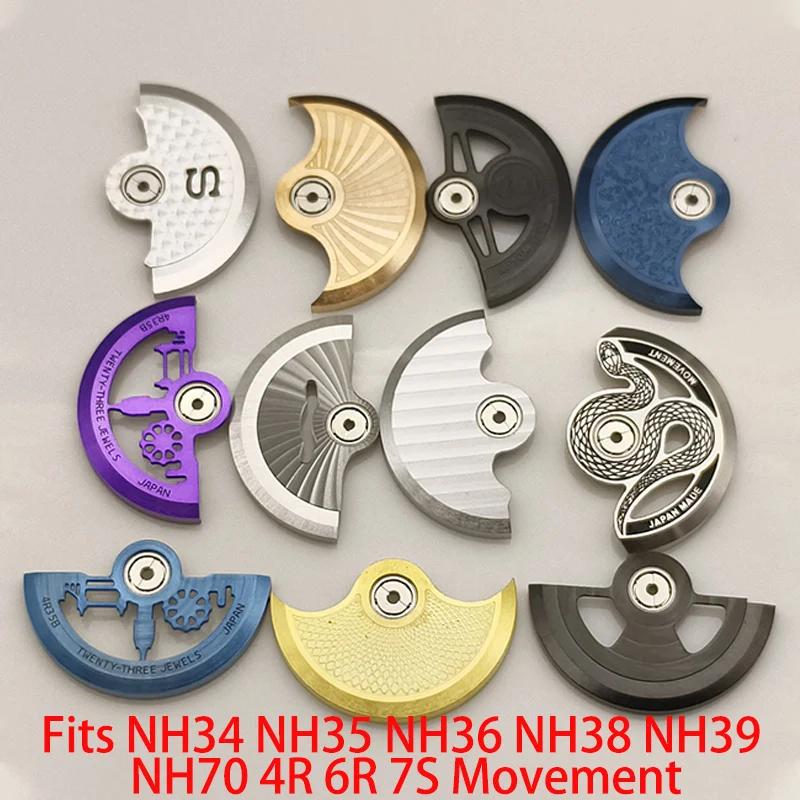 

Mod NH35 Movement Automatic Hammer Rotor Fits 4R 6R NH70 NH34 NH35 NH36 NH38 NH39 7S26 Movement Men's Watch Refit Parts