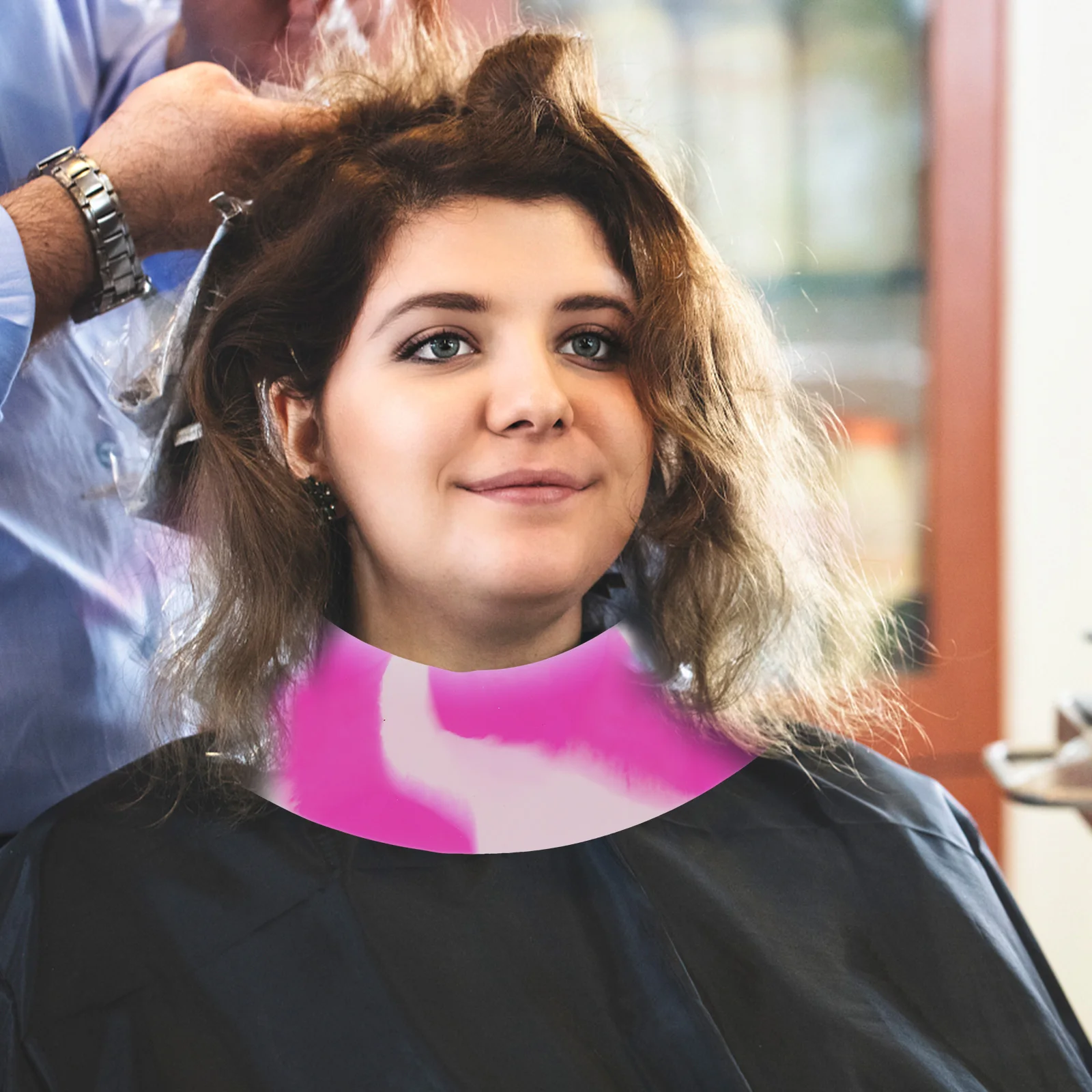 

Силиконовый защитный воротник для стрижки и окрашивания волос, водонепроницаемый, для парикмахерских и салонов красоты