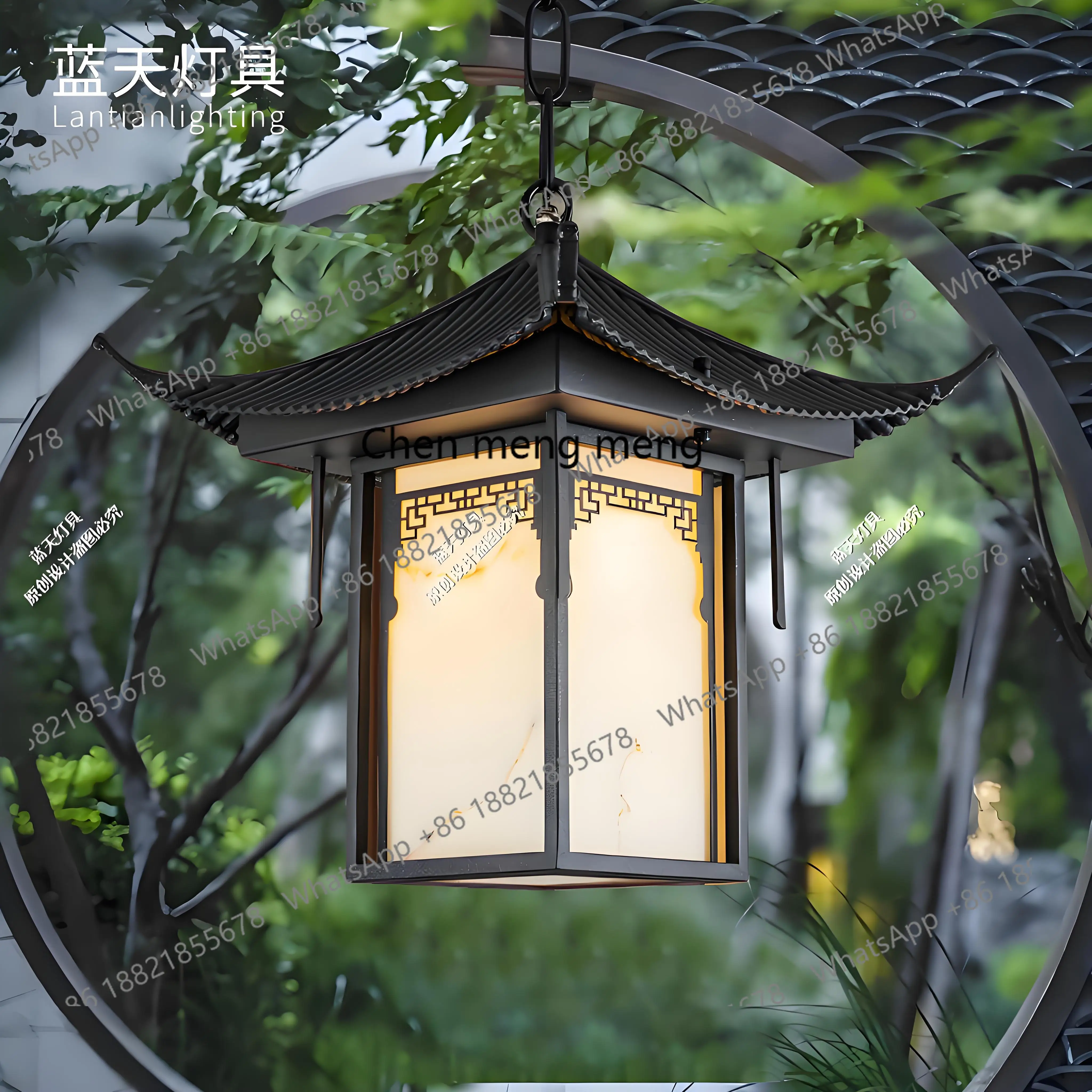 

Outdoor chandelier New Chinese garden light Waterproof classical outdoor terrace corridor gazebo balcony ceiling light