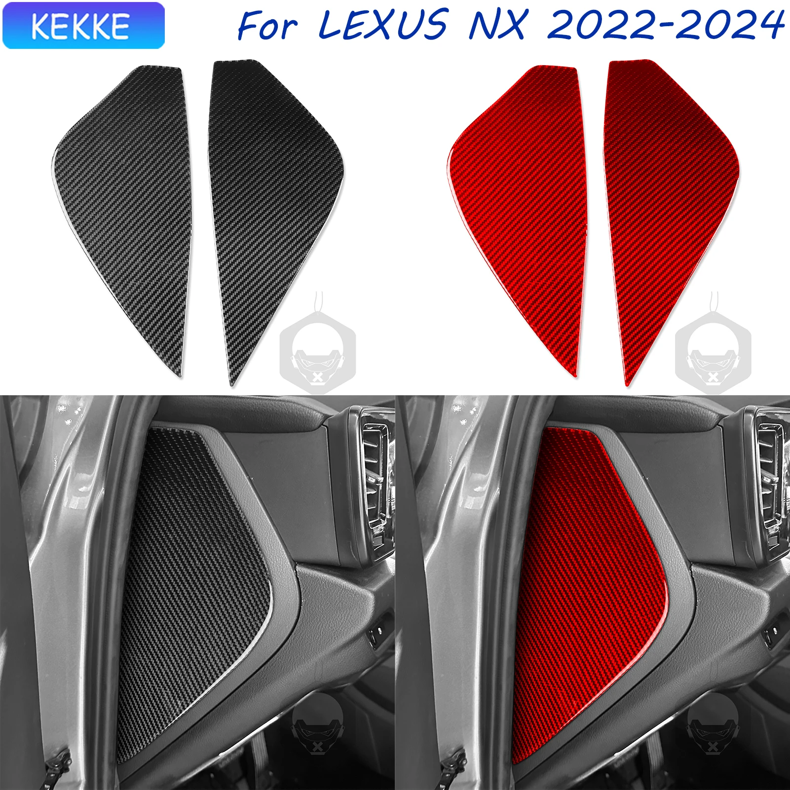 

For Lexus NX Accessories Interior 2022-2024 Dashboard Sides Front Groove Carbon Fiber Trim Strip Stickers Auto Decal Accessory