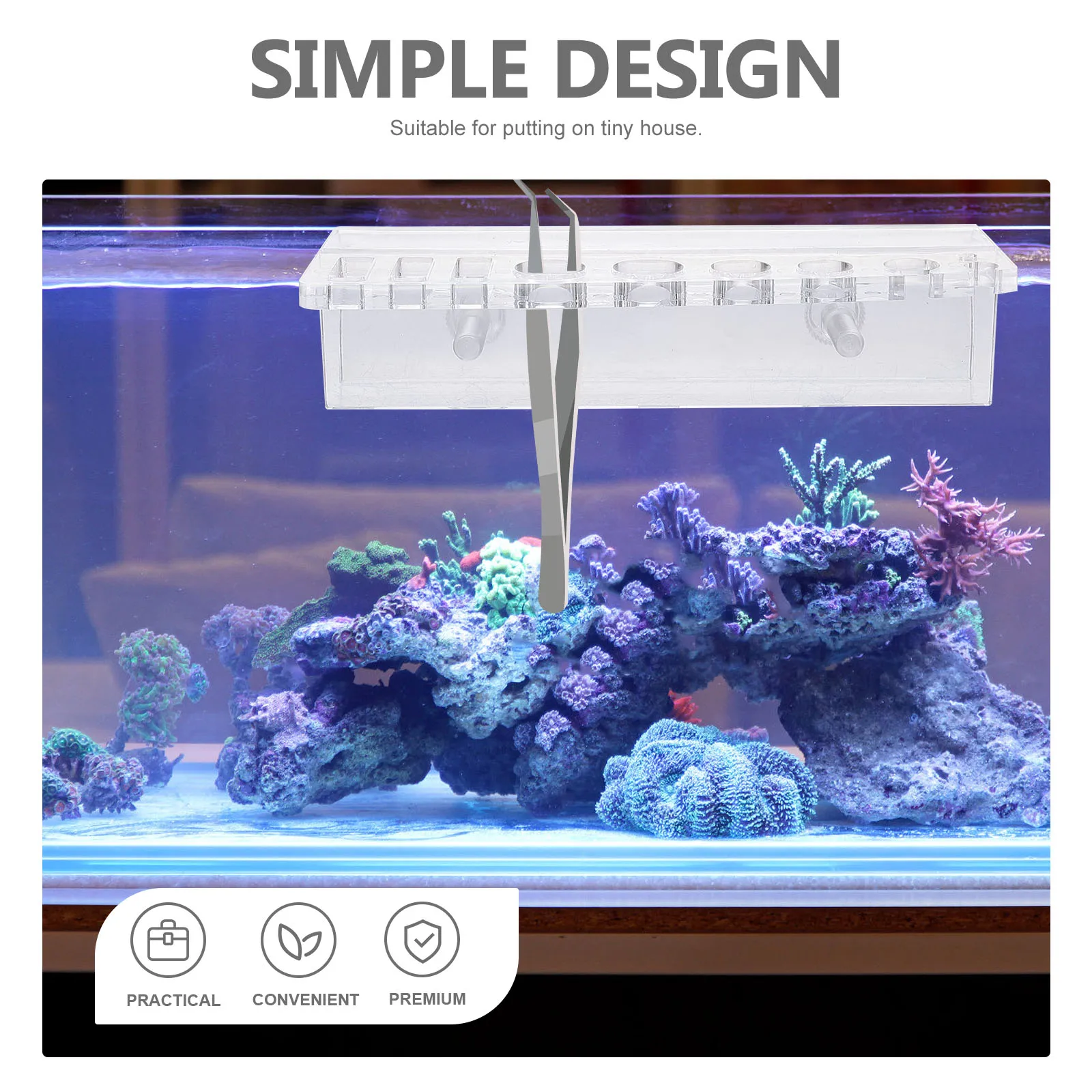 

Acrylic Aquarium Tool Holder Fish Tank Maintenance Organizer Storage Rack Multiple Holes for Cleaning Accessories