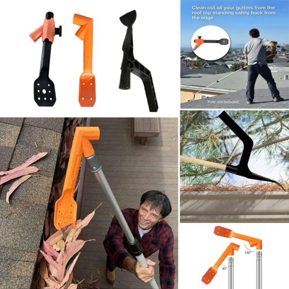 Long Handle Pipe Cleaners Tool Abrasion Resistance Ergonomic Drain Unclogger Easy to Use Thicken Roofing Leaf Shove Garden leaf