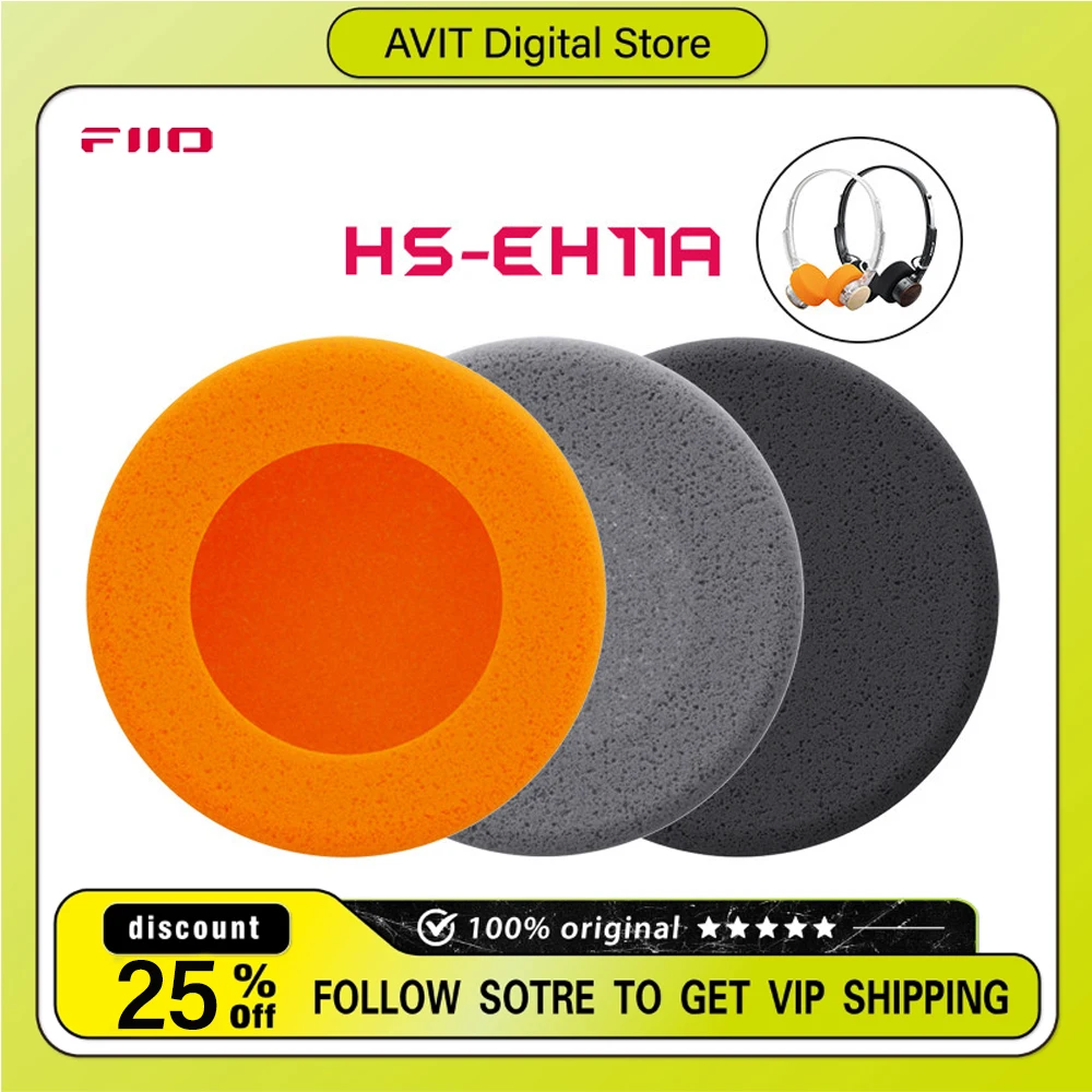 Almohadillas de espuma de repuesto FIIO HS-EH11A para auriculares FIIO EH11, 3 pares/6 pares