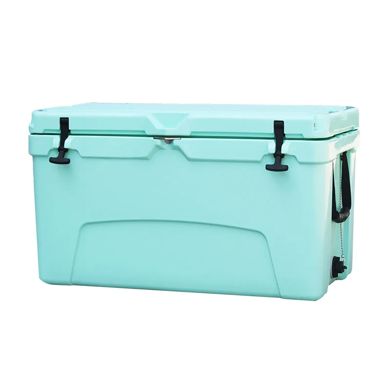 Small 45qt Insulated Outdoor Ice Box Portable Polyethylene Cooler With Letter Pattern For Fishing Cans And Food Storage