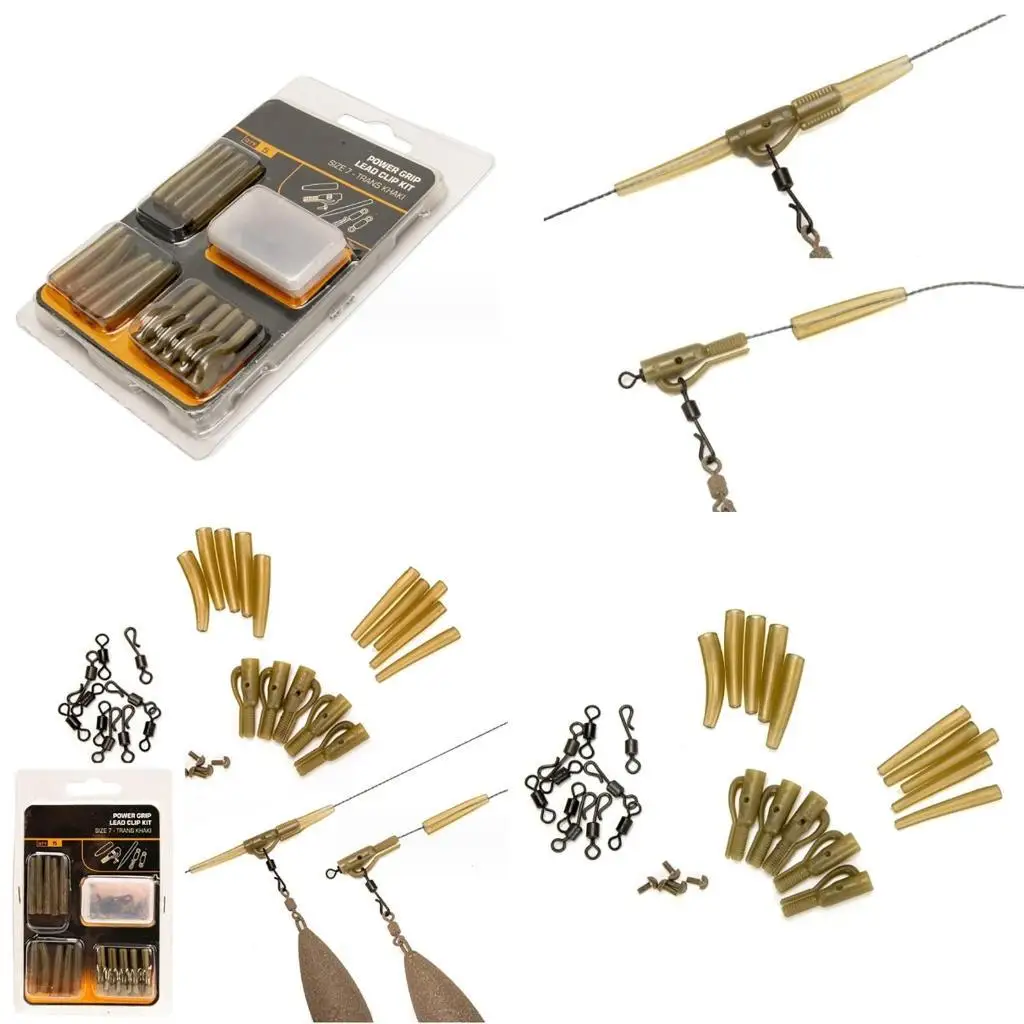 

Y1UC 30Pcs Fishing Accessory Kits Including Carp Hook Swivels Anti-Tangles Sleeves Carp Fishing Tackle Box Set