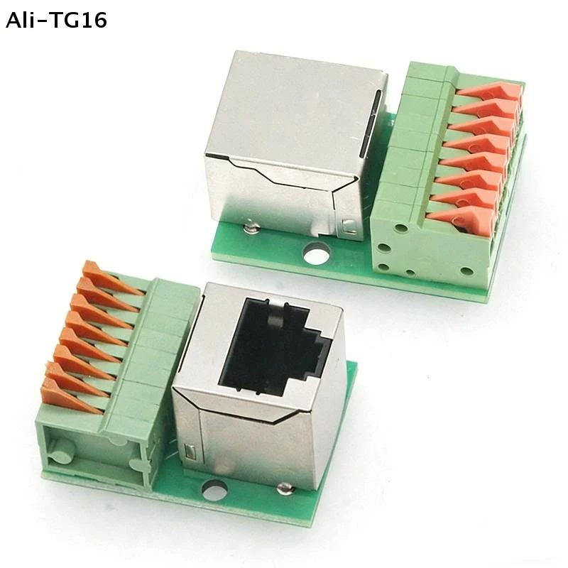 【YyG】 Data Adapter Board Female Socket Guide Rail Installation Terminal Connector RJ45 Network Port Terminal Block Welding Free