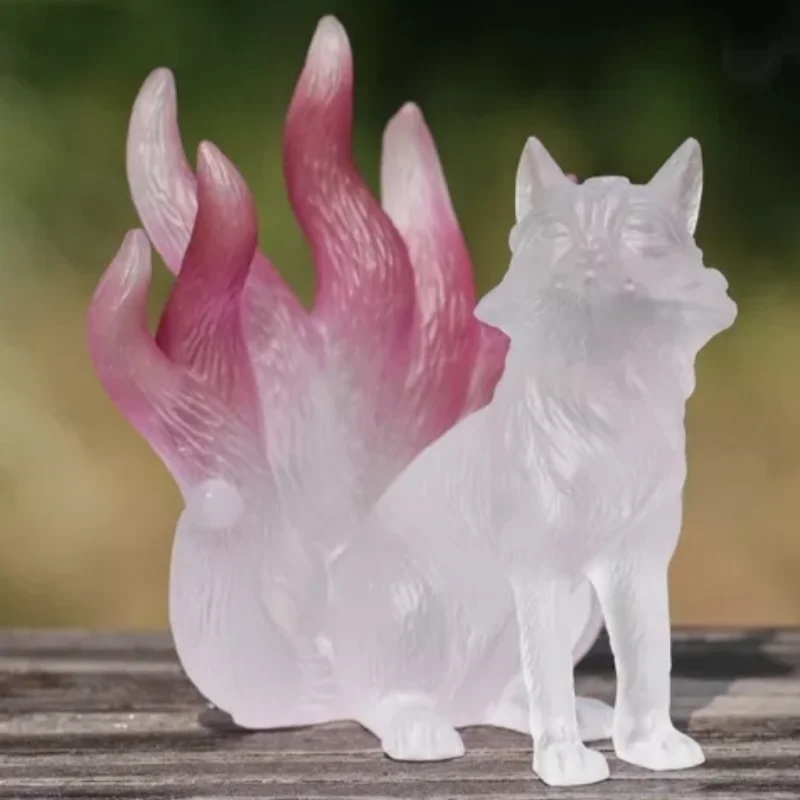 

Crystal Nine Tailed Fox Fairy Statue Love Marrage Bedroom Decor