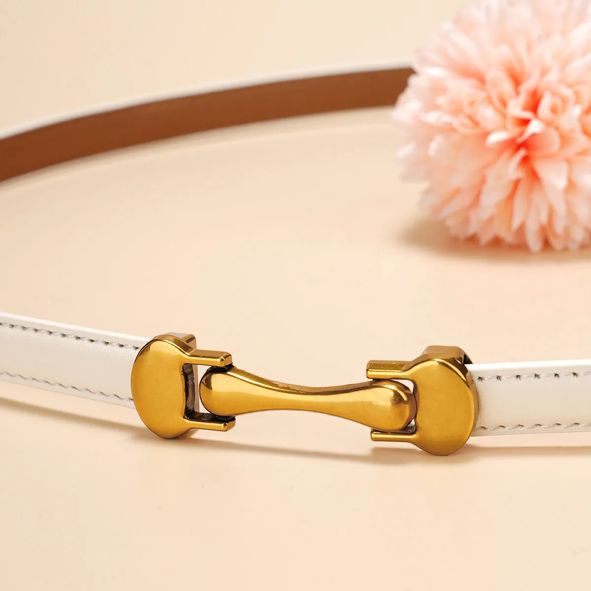 Ladies new genuine leather belt, fashionable and casual all-match belt, high-end niche simple accessory belt