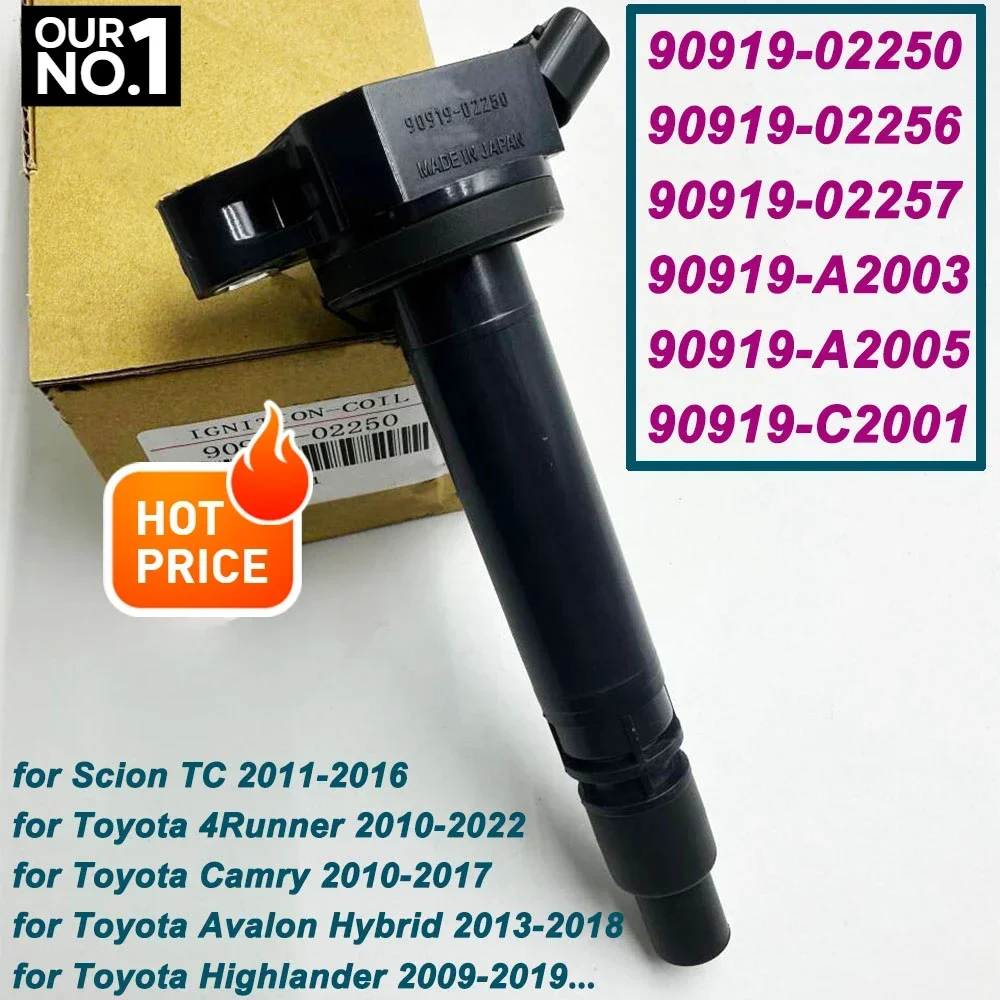 New 90919-02250 90919-02256 Ignition Coil For TOYOTA LEXUS Scion TC 90919-02257 90919-A2003 90919-A2005 90919-C2001 673-1309