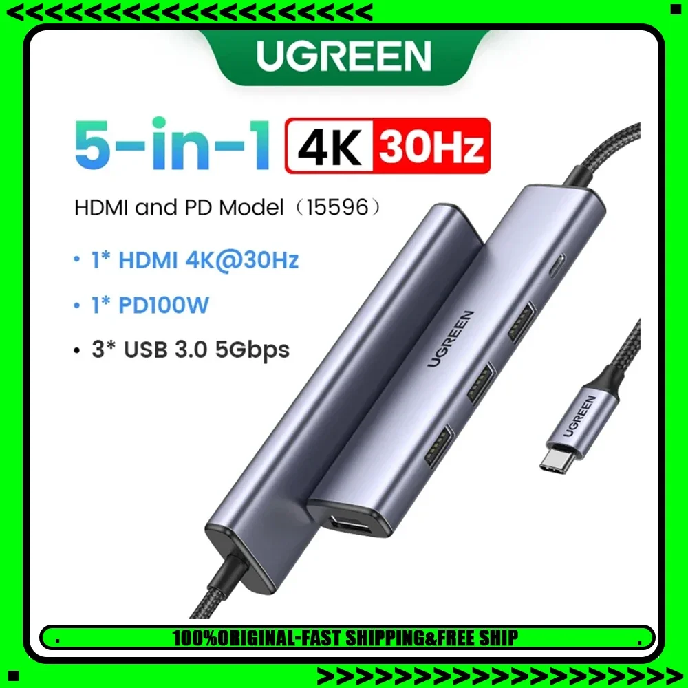 UGREEN USB C HUB 4K60Hz HDMI-адаптер USB C на USB3.0 PD100W SD&TF Type C 3.1, док-станция-сплиттер для ноутбуков MacBook Pro Air