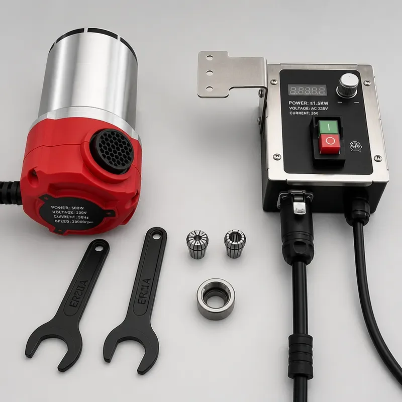 1800W Electric Milling Motor 230V 50Hz Heavy Duty Router Motor for CNC Machine Router Table with 1/2 and 1/4 Inch Collet