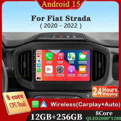 Android 15 For Fiat Strada 2020 - 2022 Car Radio Multimedia Video Player Carplay Tape Recorder GPS Head Unit WIFI 4G No 2din DVD
