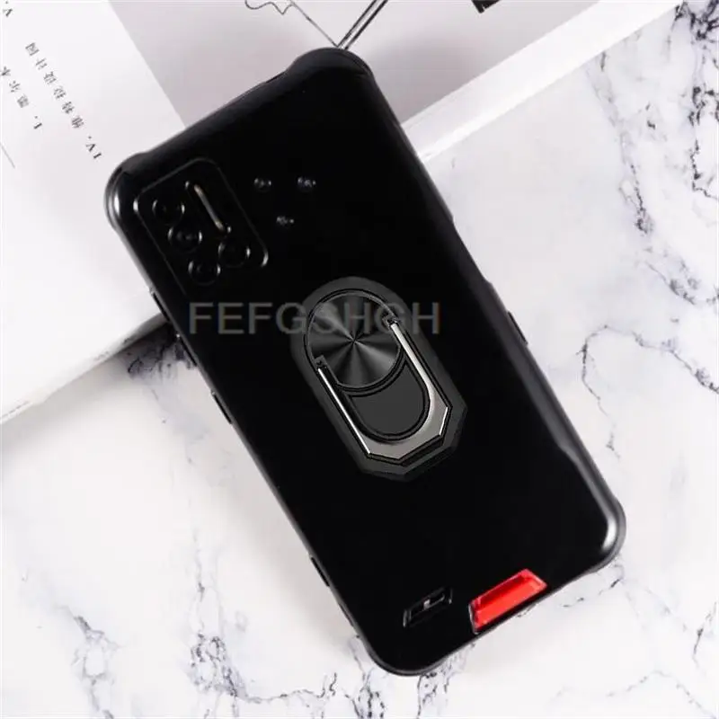 For Umidigi Bison 2021 Back Case Finger Ring Soft TPU Silicone Case For Umidigi Bison 6.3