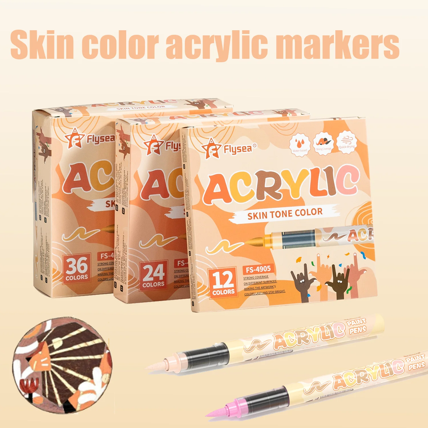 

12-48 Color Skin Tone Acrylic Paint Marker Acrylic Paint Marker Set Flexible Brush Tip Skin Tones Marker DIY Art for Child Gift
