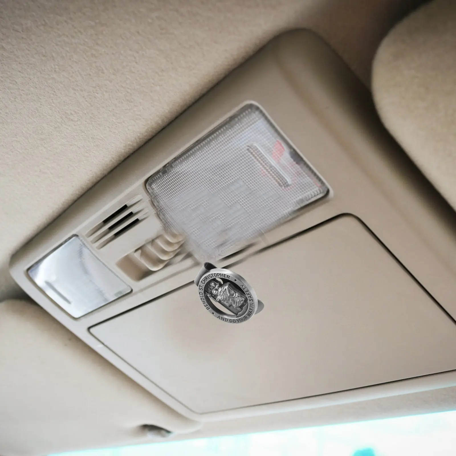 Zinc Alloy Safety Bless Clip for Car Visor Metal Clip Essential Road Trip Safety Accessories