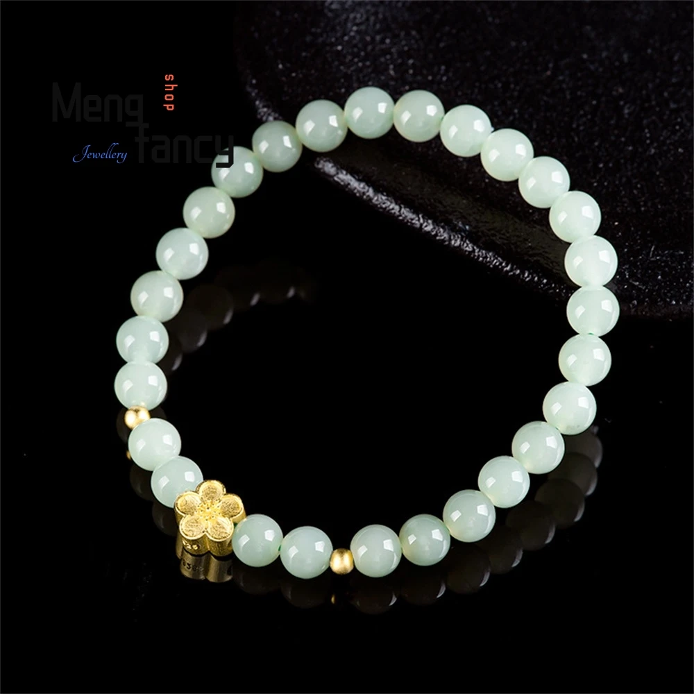 

Natural Old Material Hetian Jade Bracelet Jade Womens Style Ancient Style S925 Silver Accessory Ancient-Style Bracelet High Gift