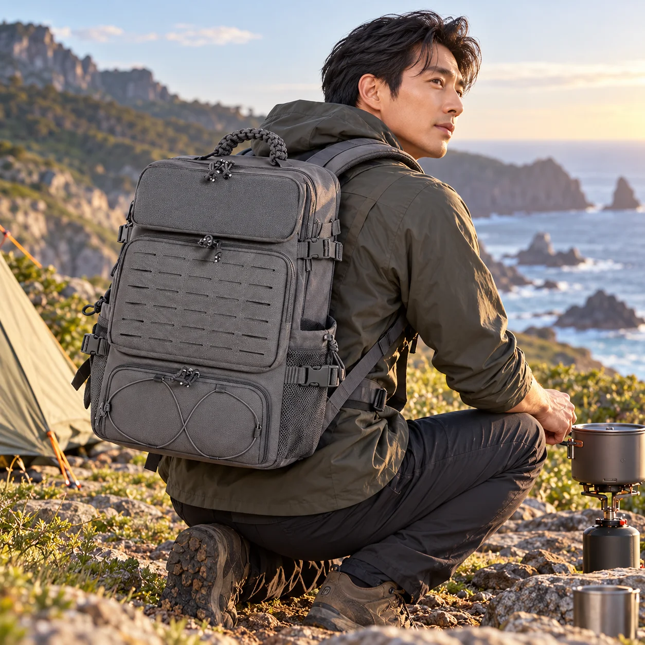 New Multifunctional Tactical Backpack 35L Durable Outdoor Backpack with Molle System