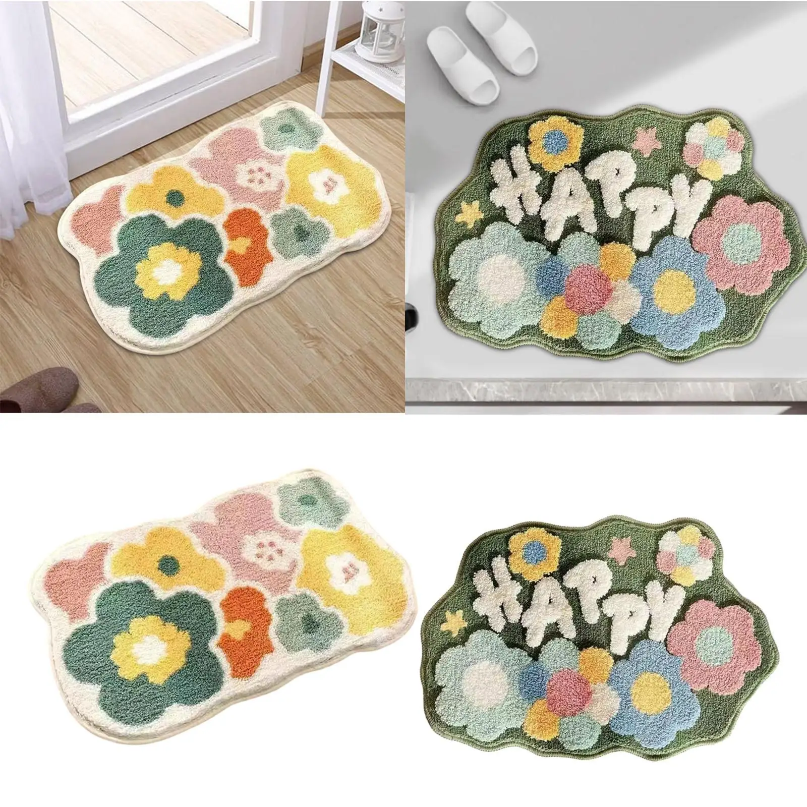 Bath Rug Soft Washable Anti Slip Bath Tub Floor Carpet Toilet Rug Shower Mat