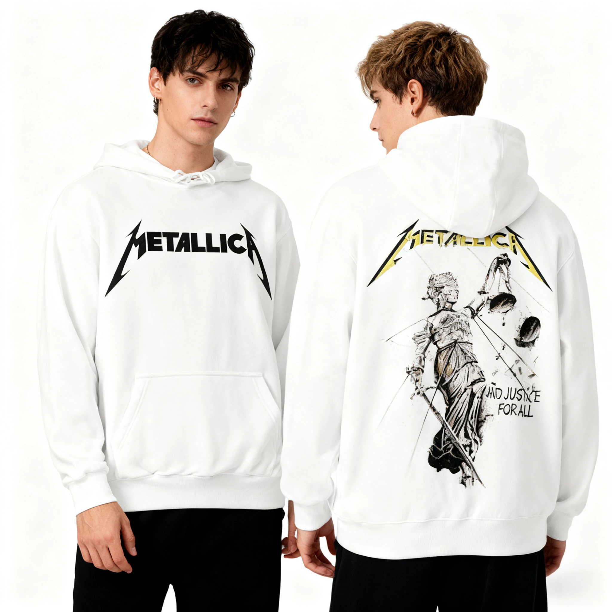 เสื้อฮู้ดพิมพ์ลาย METALLICA วงดนตรีเฮฟวีเมทัลอเมริกัน สำหรับผู้ชายและผู้หญิง สไตล์สตรีท ฮิปฮอป เสื้อสวมหัวทรงโอเวอร์ไซส์ สวมใส่สบาย