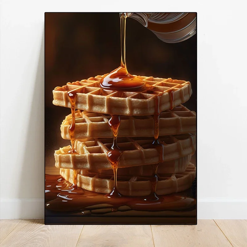 Waffles Fried Chicken Corn Poster for Living Room Kitchen Canvas Painting Art Home Decoration Wall Decor Picture Posters Mural