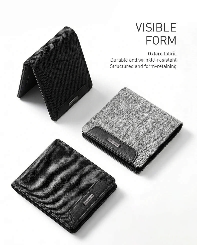 MARK RYDEN Urban Minimalistische Herren-Geldbörse aus strapazierfähigem Oxford-Stoff, lässige Geldbörse im Taschenformat – Detail 3