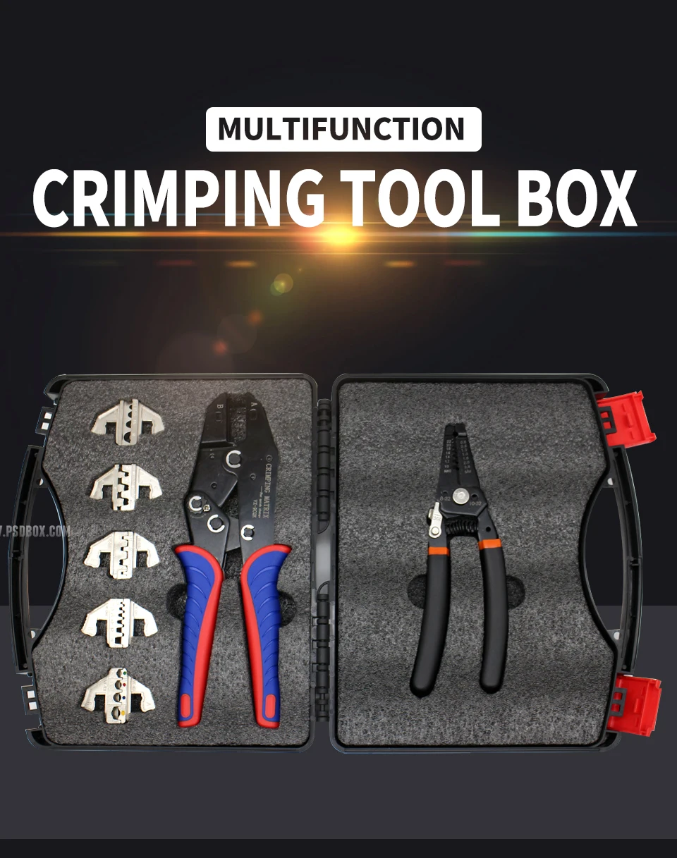 Ratchet Crimping Alicadores Braçadeira de Troca Rápida Braçadeira de Cabo Duto Plug Kit Terminal Isolado Ferramenta Manual Multifuncional