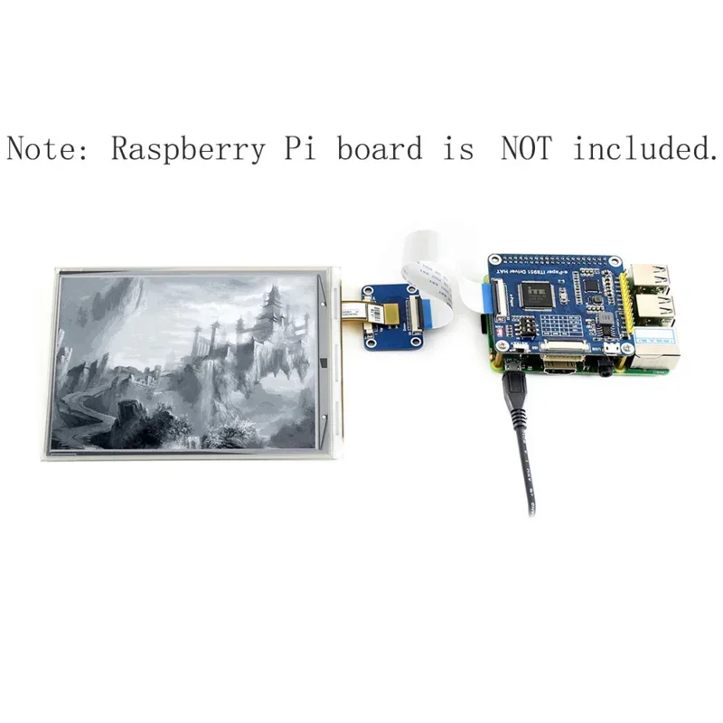 5V 6inch SPI e paper eInk ePaper screen display hat kit for RPI Raspberry Pi Zero 2 WH 3B 3 Model B plus 4, grayscale 16