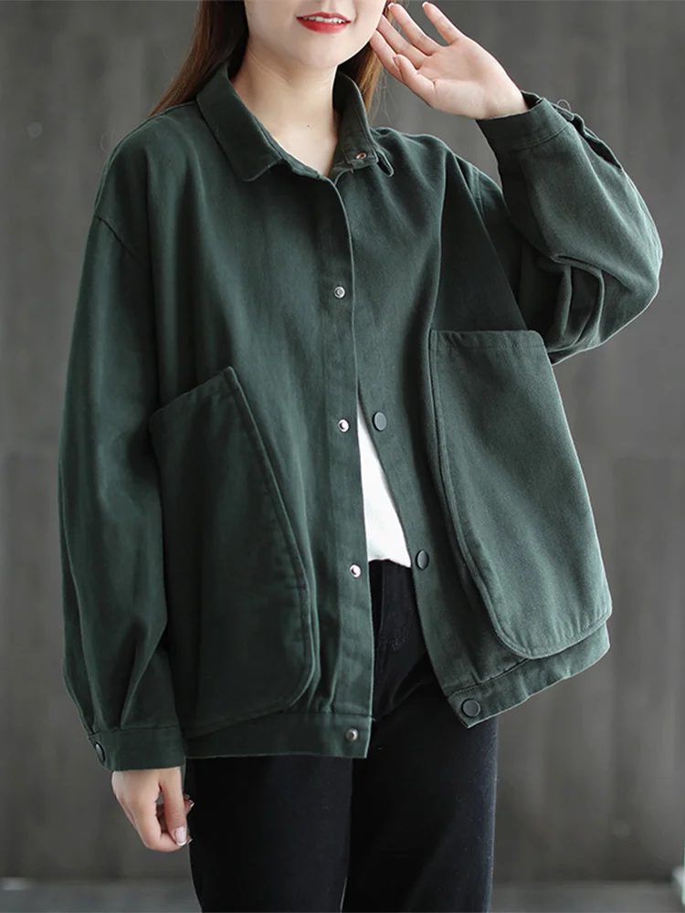 Ele Großer Irt-Mantel für Damen, lang, Sve, Umlegekragen, Knopfleiste, Cargo-Kette, Winter-Oberbekleidung, lässige Passform