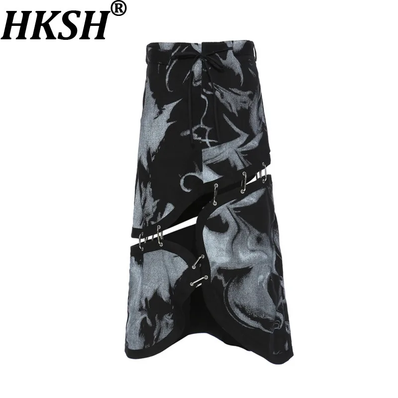 

Женская шикарная юбка HKSH с принтом, асимметричным пэчворком и отстегивающимися элементами, многофункциональная, элегантная, трендовая, новая коллекция Весна-Лето 2026 HK19470
