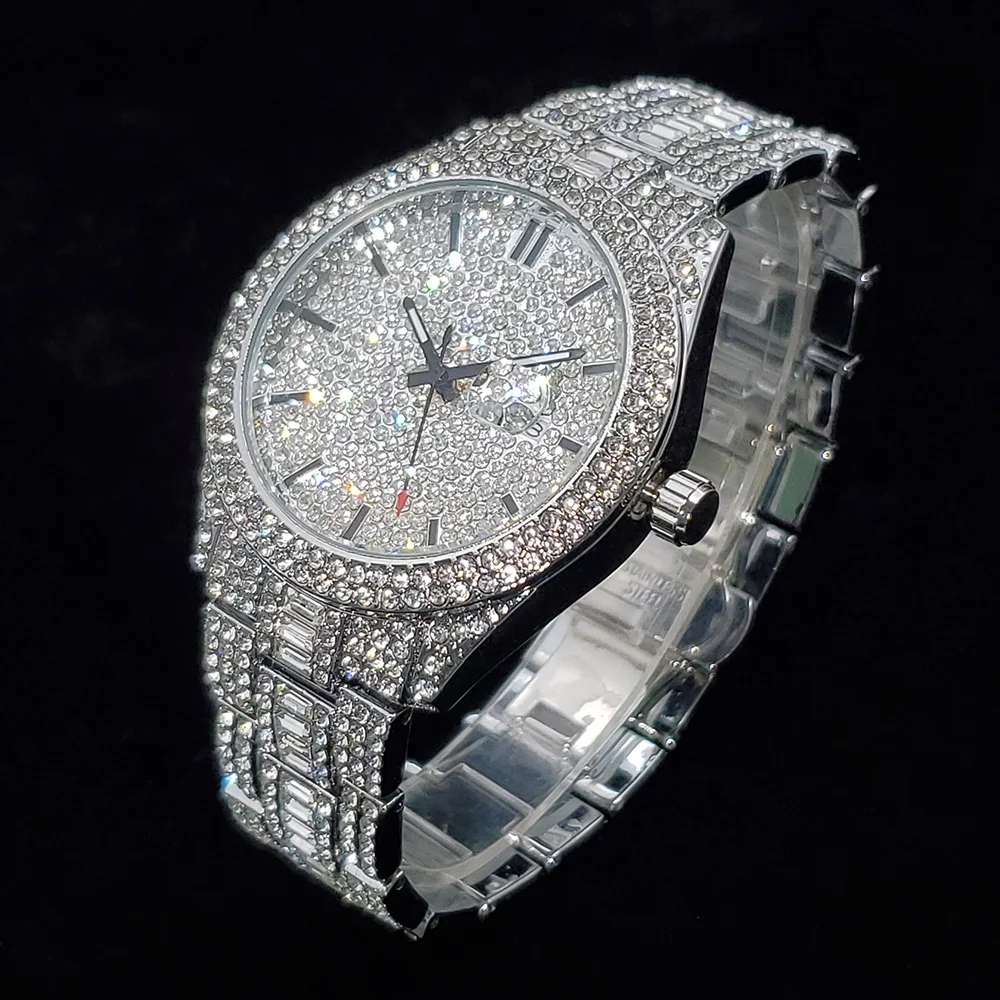 2026 Neue Luxus-Diamantuhr für Herren, Top-Verkauf, Modische Iced-Out Quarz-Armbanduhr, Hip-Hop-Street-Style, Exquisite Weihnachtsgeschenke – Detail 2