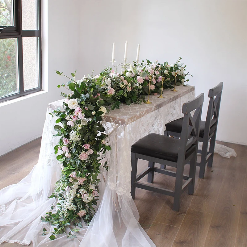 300/200 سنتيمتر الفاخرة الأبيض الورد الأخضر ورقة زهرة صف الزفاف الجدول محور الزهور خلفية جدار أقواس ديكو مرحلة الحفلات الأزهار #1