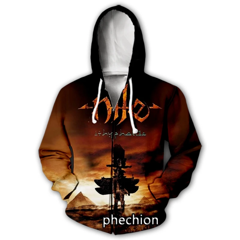 

phechion New Men/Women Nile Band 3D Printed Casual Zipper Hoodies Fashion Men Loose Sporting Zip Up Hoodies J64