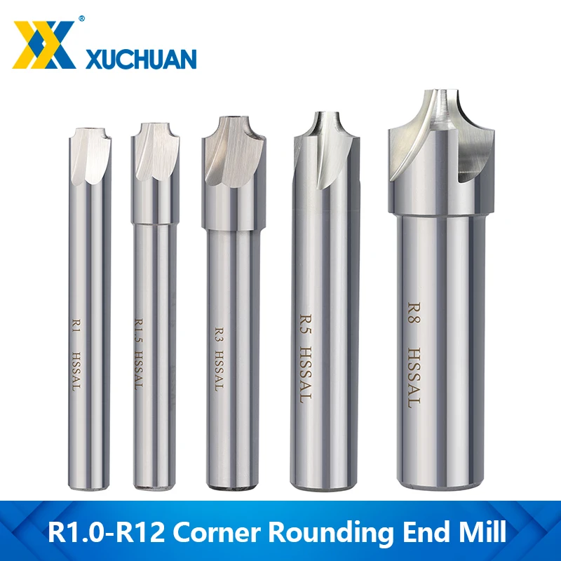 HSS Corner Rounding End Mill R1.0-R12 R Angle Radius Quarter Circle Milling Cutter Carbide Router Bit CNC Milling Machine Tool