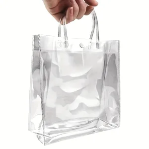 Saco De Presente De Plástico Transparente Com Alça, Embalagem De Presente De PVC Reutilizável, Bolsa Portátil Para Casamento E Festa De Aniversário, 5 PCs, 10 PCs, 20PCs 12 principais vendas mochila plastica infantil - №10
