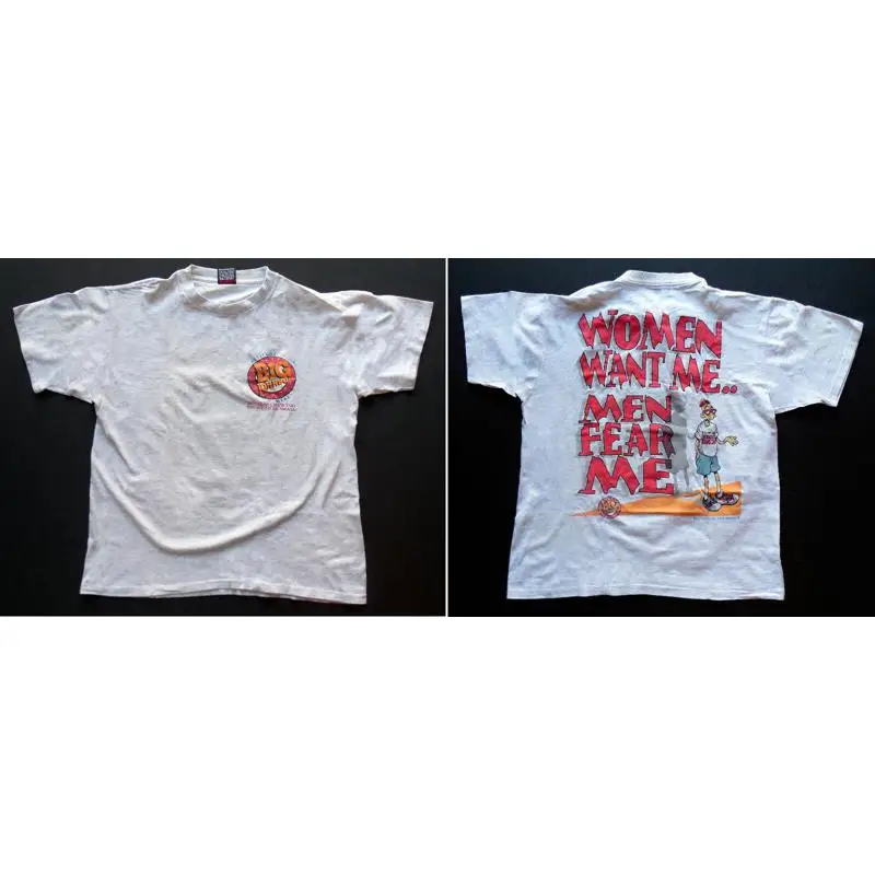 

Винтажная футболка Big Johnson Attitude Wear для женщин Want Me Men Fear Size Large