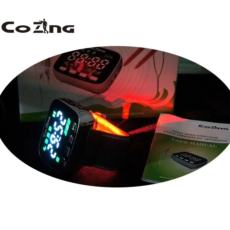 Portable Home Use 650nm Wrist Laser Watch Laser Therapy High Blood Sugar High Blood Pressure tinnitus Pain Relief LLLT Device