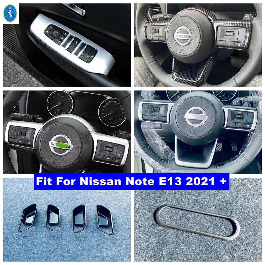 

Steering Wheel / Door Armrest Lift Button / Handle Bowl / Air AC Panel Cover Trim ABS Accessories For Nissan Note E13 2021 2022