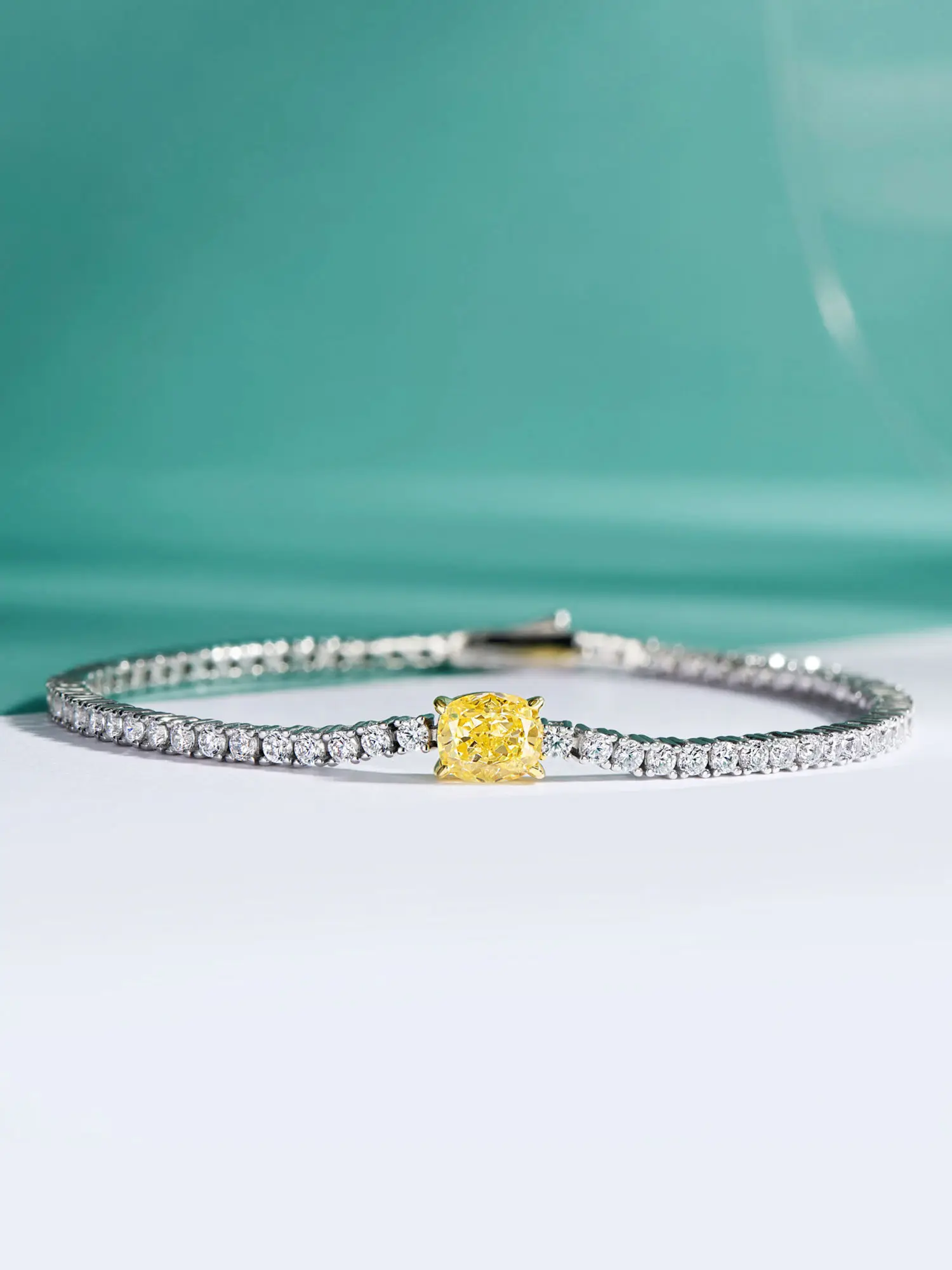 

Terndy Minimalist Cushion Cut Yellow Gemstone Bracelet 925 Sterling Silver 5a Zircon Fine Jewelry For Women
