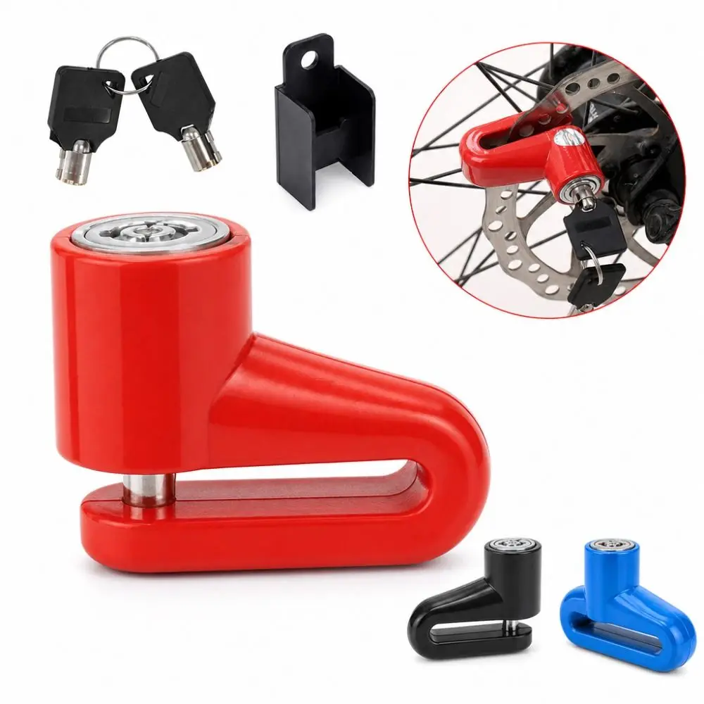 Portable Steel Wire Bicycle Disc Brake Lock Mini Size Key Lock Anti Theft Lock Security with Bracket Bike Lock Street Parking