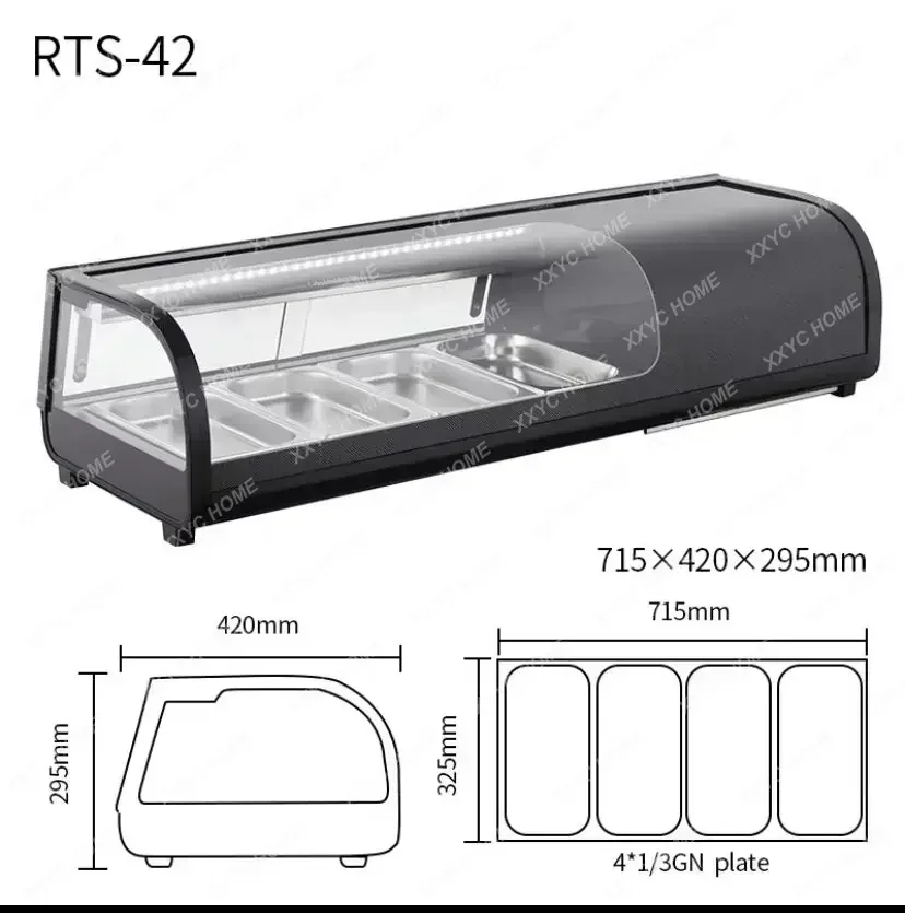 X-S  Single-layer sushi cabinet commercial desktop  cake refrigerated cabinet braised vegetables transparent display cabi HG
