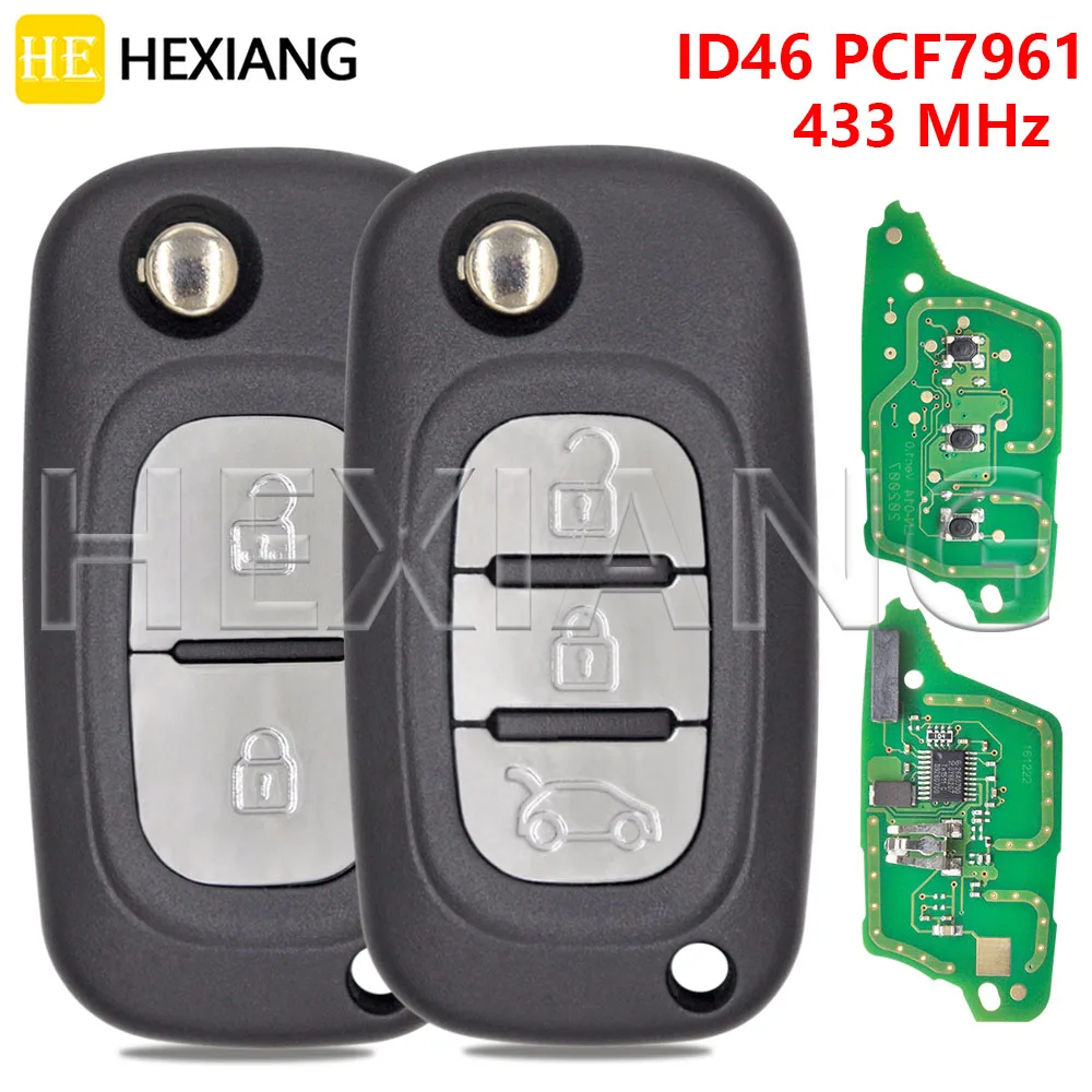 HE ID46 PCF7961 433.9 FSK VA2 Blade Flip Car Remote Key 7701210033   Dla Renault Master Twingo Kangoo Modus Clio3