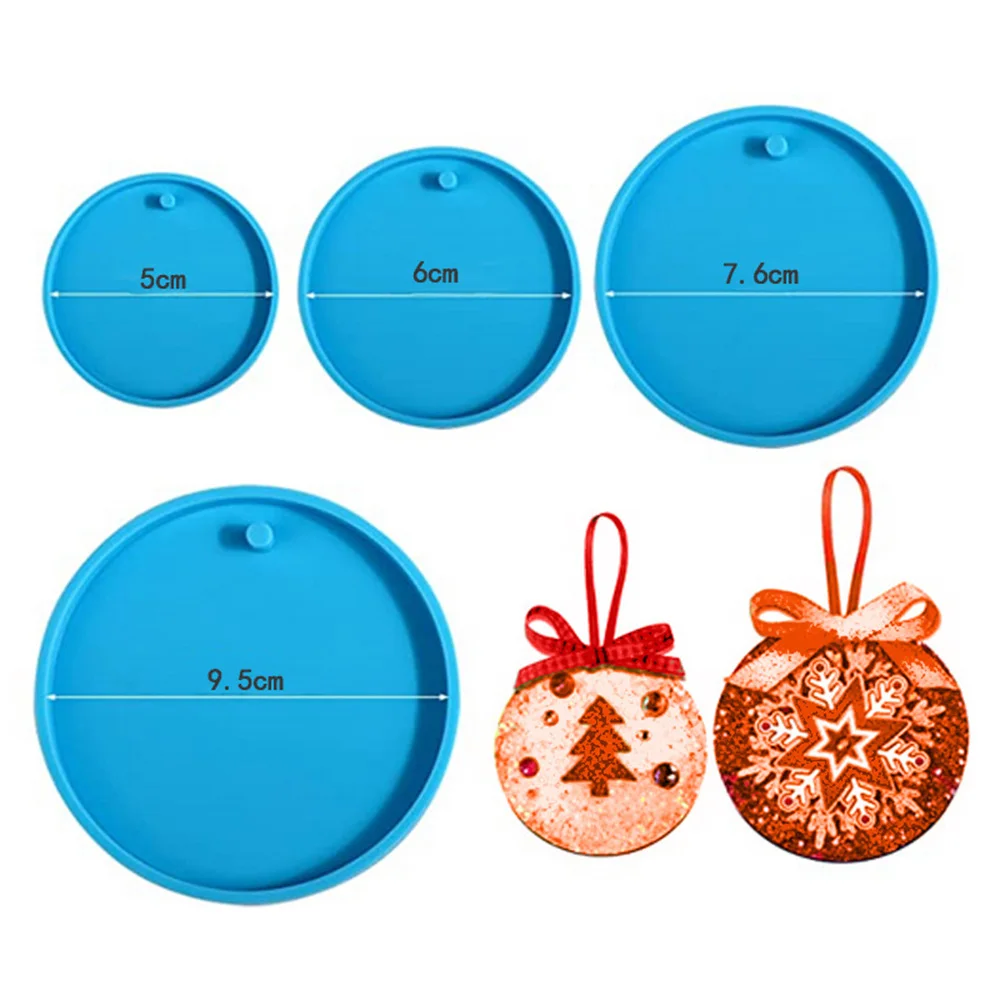 

Blank Circular Christmas Pendant Mold Diy Dripping Epoxy Resin Silicone Mold Decorative Sticker Grips Crystal Epoxy Resin Mold
